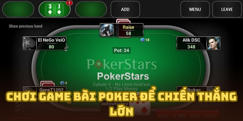 Chơi ngay game bài Poker để kiếm tiền mỏi tay, đầy thú vị
